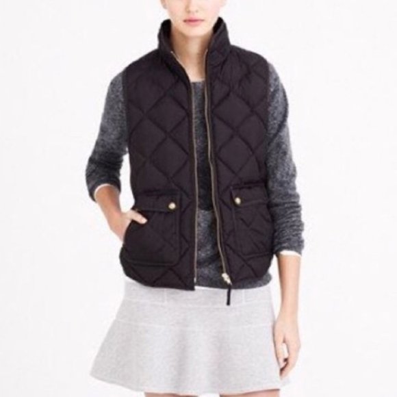 J Crew Black Quilted Excursion Puffer Vest Size XS - Picture 1 of 6